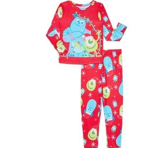 Monsters INC Christmas Pajamas Red Size 12 months